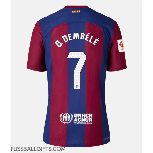 Barcelona Ousmane Dembele #7 Fußballbekleidung Heimtrikot Damen 2023-24 Kurzarm